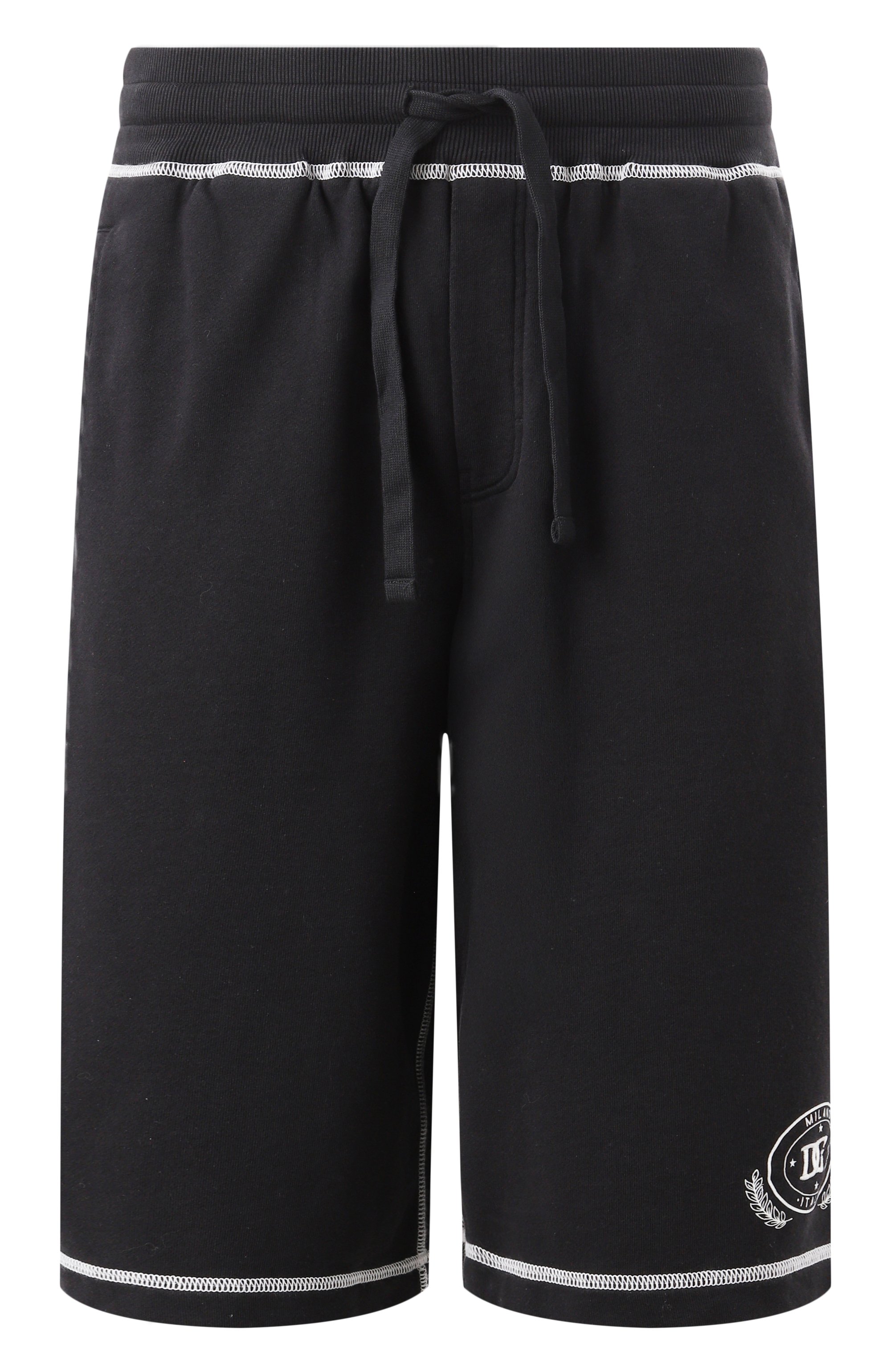 Хлопковые шорты DOLCE & GABBANA черного цвета по цене 67400 руб., арт. GP08BZ/G7N0N, фото 1 Хлопковые шорты DOLCE & GABBANA, арт. GP08BZ/G7N0N, фото 1