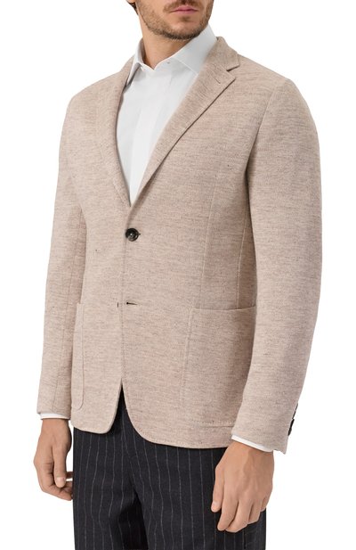 Льняной пиджак ZEGNA бежевого цвета по цене 352500 руб., арт. SUF/UDC70A7, фото 4 Льняной пиджак ZEGNA, арт. SUF/UDC70A7, фото 4
