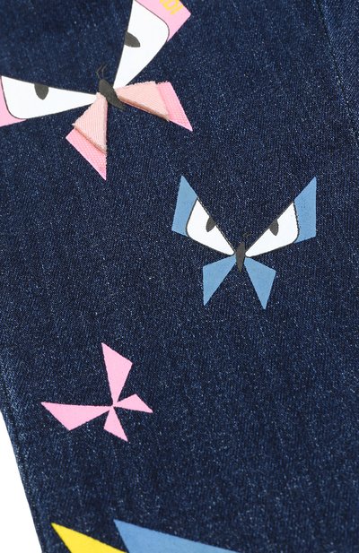 Джинсы прямого кроя с аппликациями FENDI, арт. JFF059/79J/6A-8A, фото 3