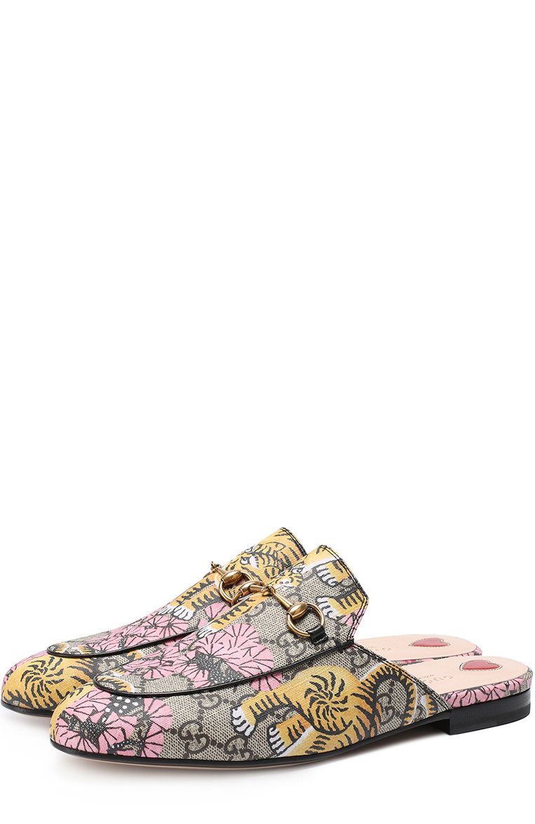 Женские сабо princetown из текстиля с принтом GUCCI разноцветного цвета, арт. 460881/K6D70 | Фото 1 (Каблук высота: Низкий; Подошва: Плоская; Материал внешний: Текстиль, Резина, Пластик; Материал внутренний: Натуральная кожа)