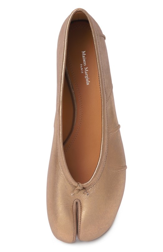Кожаные балетки Tabi Maison Margiela S58WZ0127/P7453 Золотой  S58WZ0127/P7453 Фото 6
