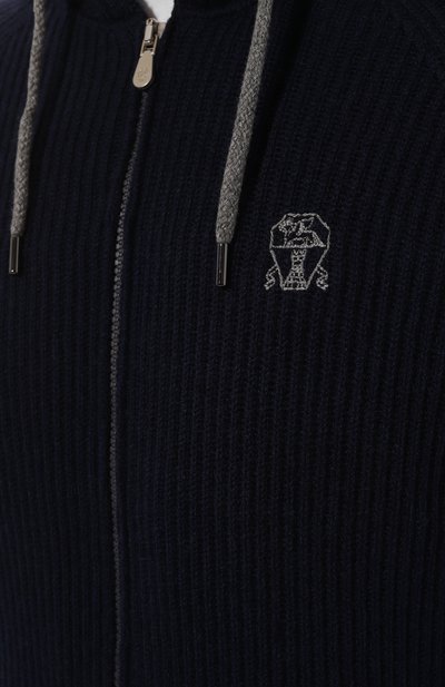 Кашемировый кардиган BRUNELLO CUCINELLI темно-синего цвета по цене 415000 руб., арт. M22704806G, фото 5 Кашемировый кардиган BRUNELLO CUCINELLI, арт. M22704806G, фото 5