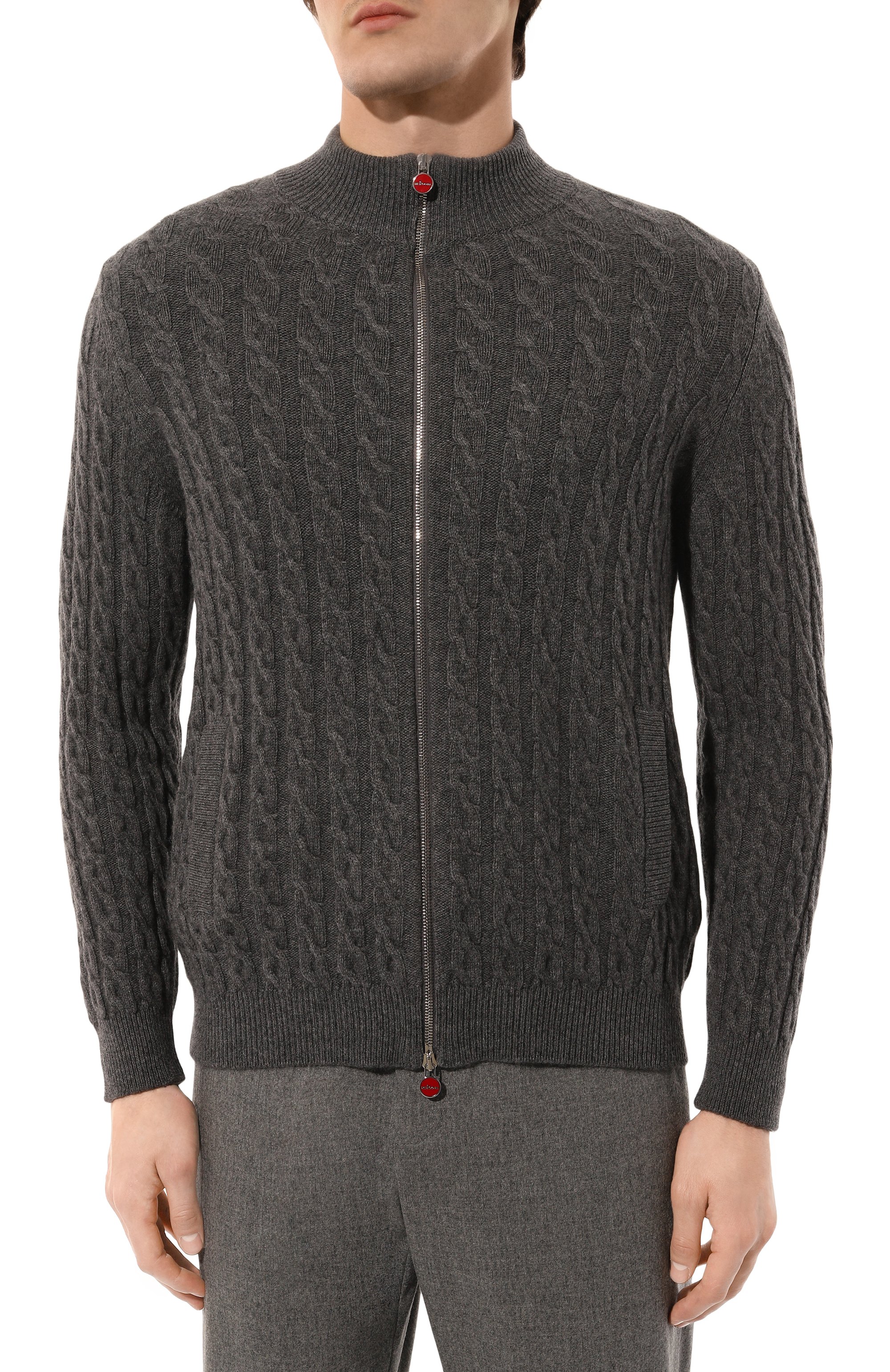 Кашемировый кардиган KITON темно-серого цвета по цене 376000 руб., арт. UMK10191040, фото 3 Кашемировый кардиган KITON, арт. UMK10191040, фото 3