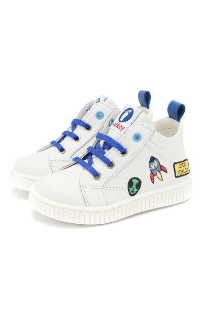 Кожаные кеды WALKEY белого цвета по цене 11500 руб., арт. Y1B4-40209-0092, фото 1 Кожаные кеды WALKEY, арт. Y1B4-40209-0092, фото 1