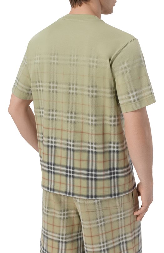 Хлопковая футболка Burberry 8119023 Зелёный  8119023 Фото 4