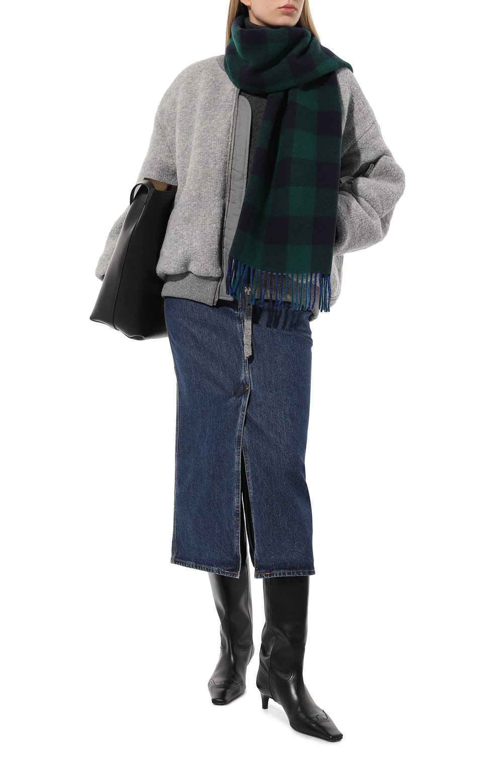 Шерстяной шарф WOOLRICH темно-зеленого цвета по цене 16000 руб., арт. CFWWAC0170FRUT3555, фото 2 Шерстяной шарф WOOLRICH, арт. CFWWAC0170FRUT3555, фото 2