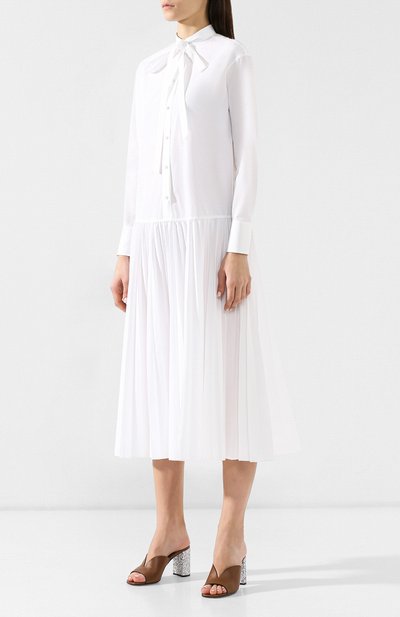 Хлопковое платье VALENTINO белого цвета по цене 299500 руб., арт. RB0VAM224HP, фото 3 Хлопковое платье VALENTINO, арт. RB0VAM224HP, фото 3