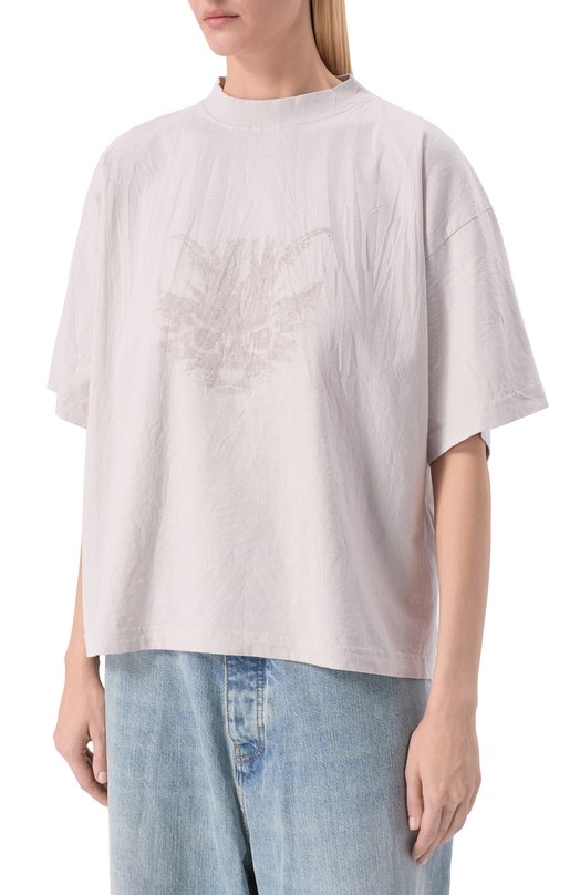 Хлопковая футболка Balenciaga 850989/TTVC4 Белый  850989/TTVC4 Фото 3