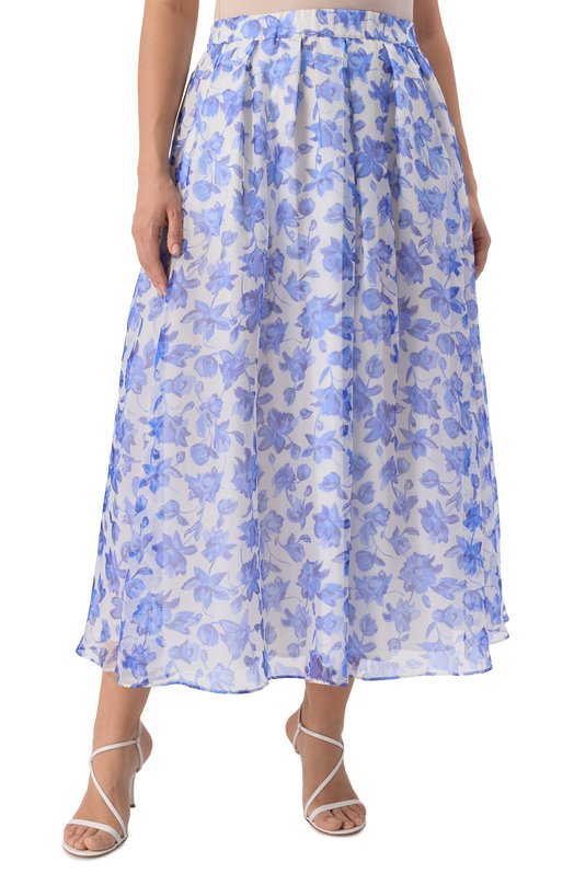 Шелковая юбка Weekend Max Mara MARCA Голубой  MARCA Фото 3