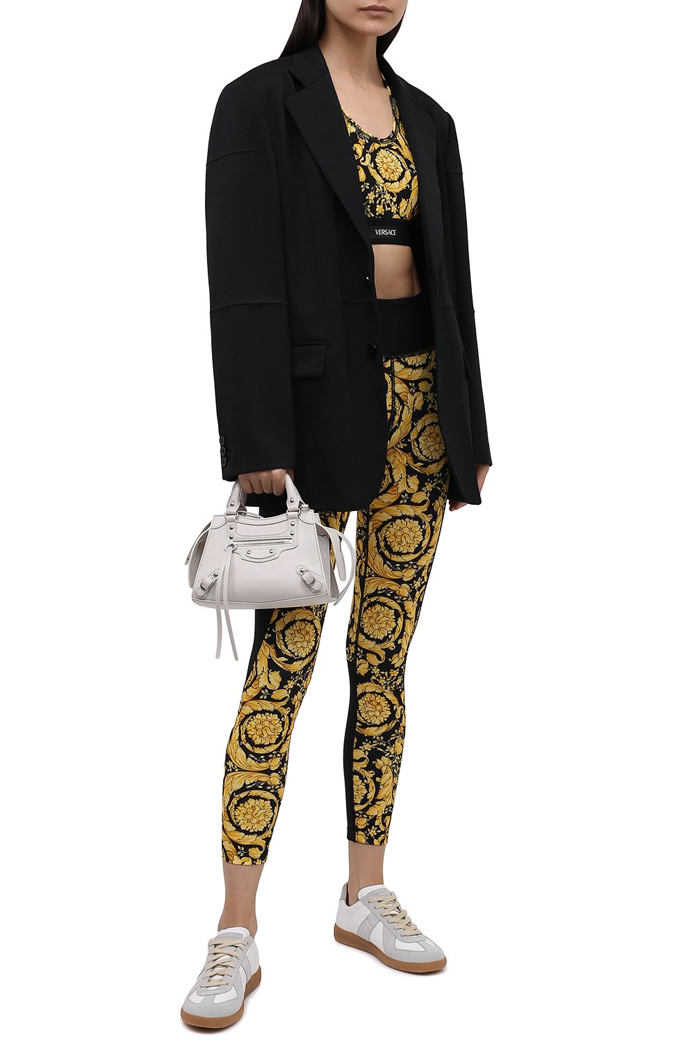 Легинсы VERSACE черного цвета по цене 47600 руб., арт. 1004092/1A03030, фото 2 Легинсы VERSACE, арт. 1004092/1A03030, фото 2