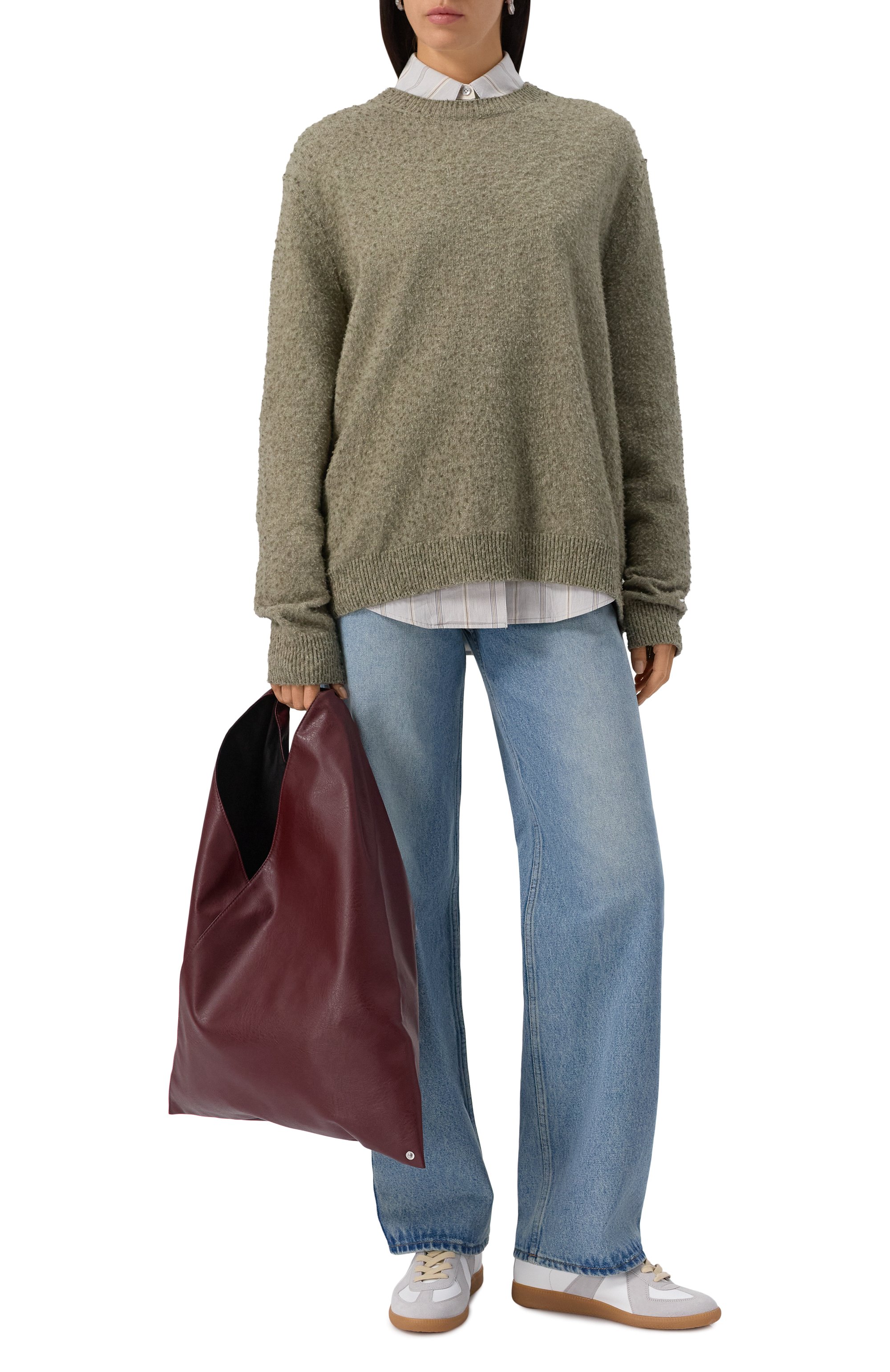 Сумка classic japanese MM6 бордового цвета по цене 46150 руб., арт. S54WD0039/P8396, фото 7 Сумка classic japanese MM6, арт. S54WD0039/P8396, фото 7