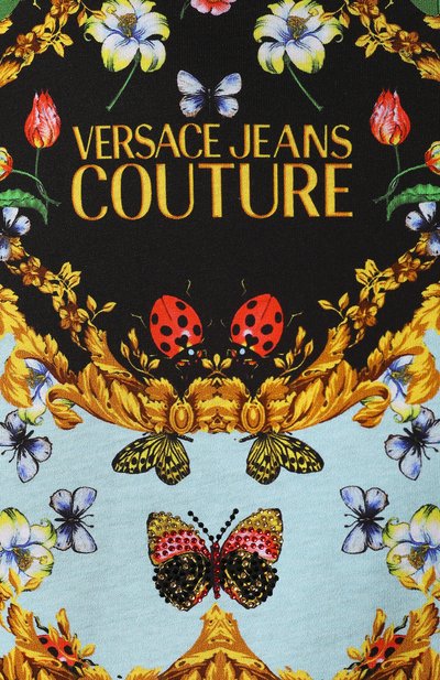 Хлопковая футболка VERSACE JEANS COUTURE разноцветного цвета по цене 16150 руб., арт. B2HUA7EP-UDP613 53/36242, фото 5 Хлопковая футболка VERSACE JEANS COUTURE, арт. B2HUA7EP-UDP613 53/36242, фото 5