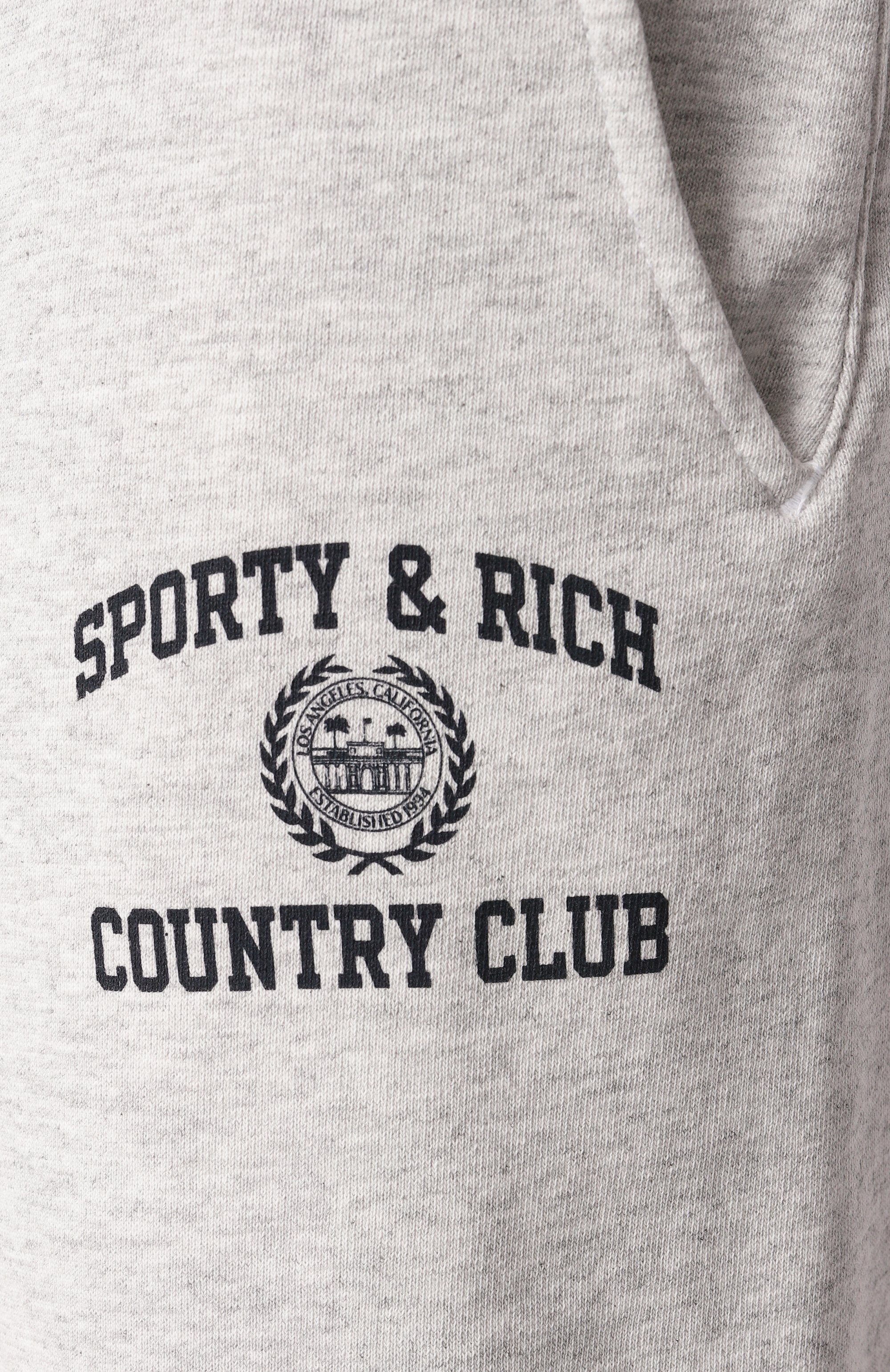 Хлопковые джоггеры SPORTY AND RICH серого цвета по цене 24750 руб., арт. PA036516218GY03, фото 6 Хлопковые джоггеры SPORTY AND RICH, арт. PA036516218GY03, фото 6