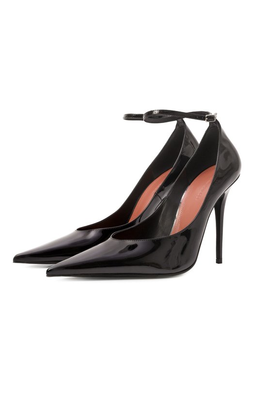 Кожаные туфли Anok 105 Amina Muaddi AN0K PUMP/PATENT Чёрный AN0K PUMP/PATENT