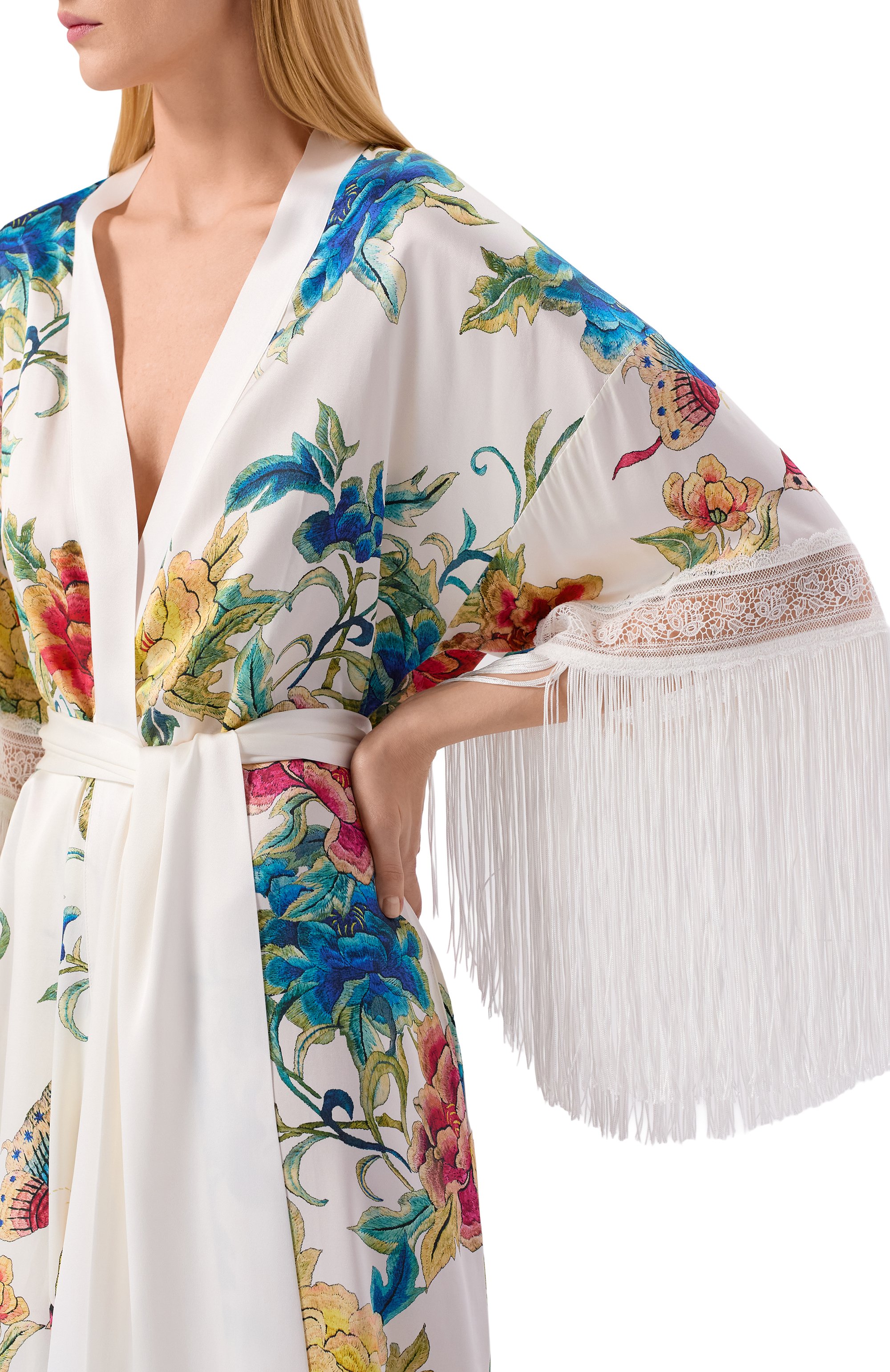 Халат из шелка и вискозы MARJOLAINE, арт. 4BEV2201, фото 4