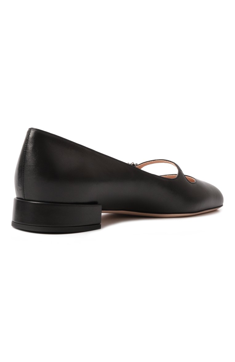 Женские кожаные балетки preshoes VALENTINO черного цвета, арт. 6W2S0LL7/DHS | Фото 5 (Драгоценные камни: Проставлено; Материал сплава: Проставлено; Материал внутренний: Натуральная кожа; Каблук высота: Низкий; Подошва: Плоская; Материал внешний: Натуральная кожа)