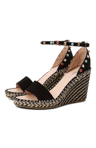 Женские замшевые босоножки rockstud double 105 VALENTINO, арт. 8W2S0090/GRR