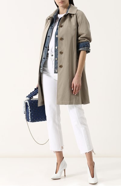 Однотонное хлопковое пальто прямого кроя BURBERRY, арт. 4073793, фото 2