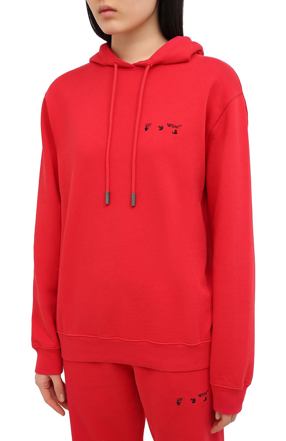 Хлопковое худи OFF-WHITE, арт. 0WBB035R21JER004, фото 3