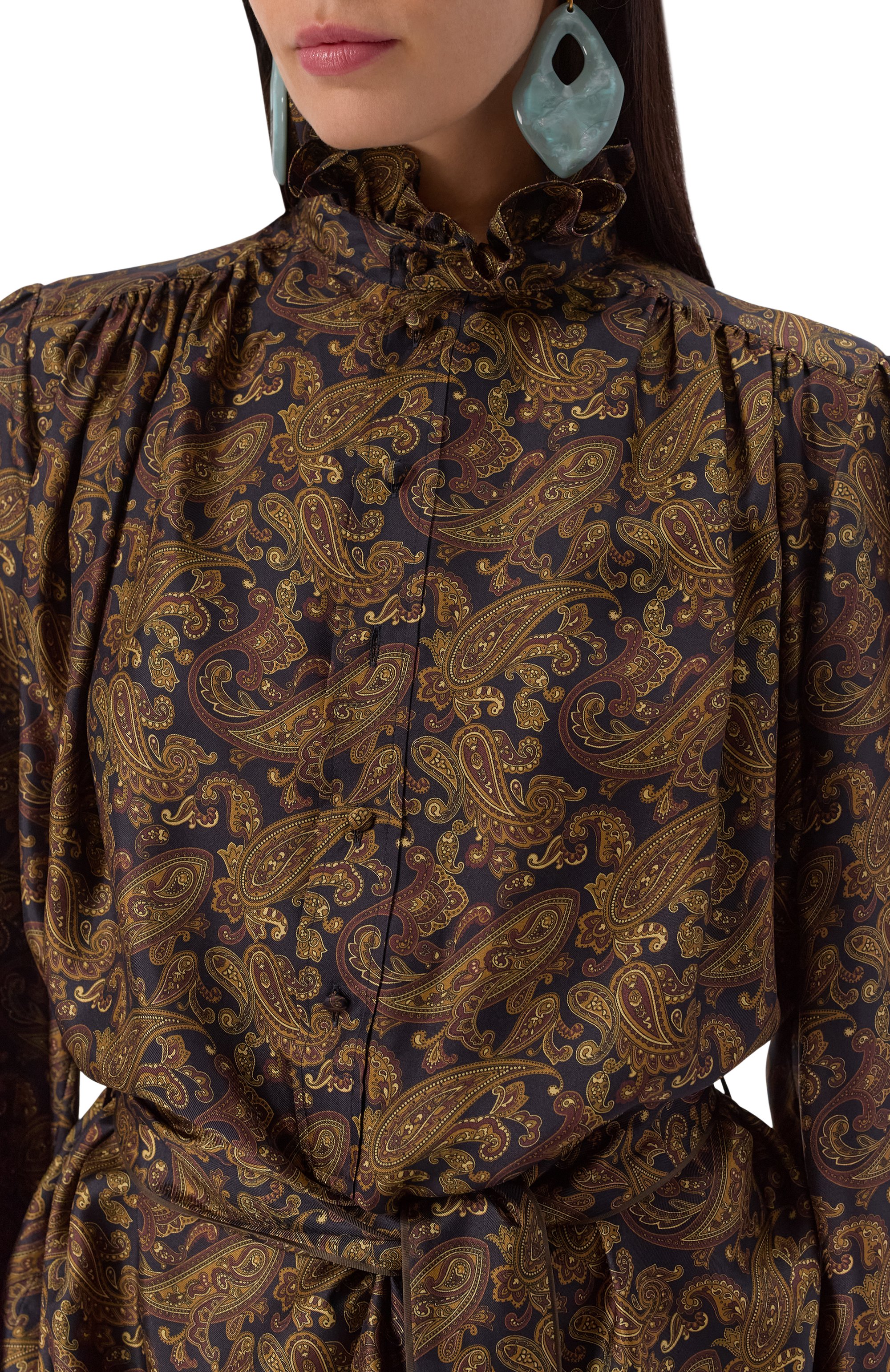 Шелковое платье SAINT LAURENT, арт. 828304/Y6K90, фото 5