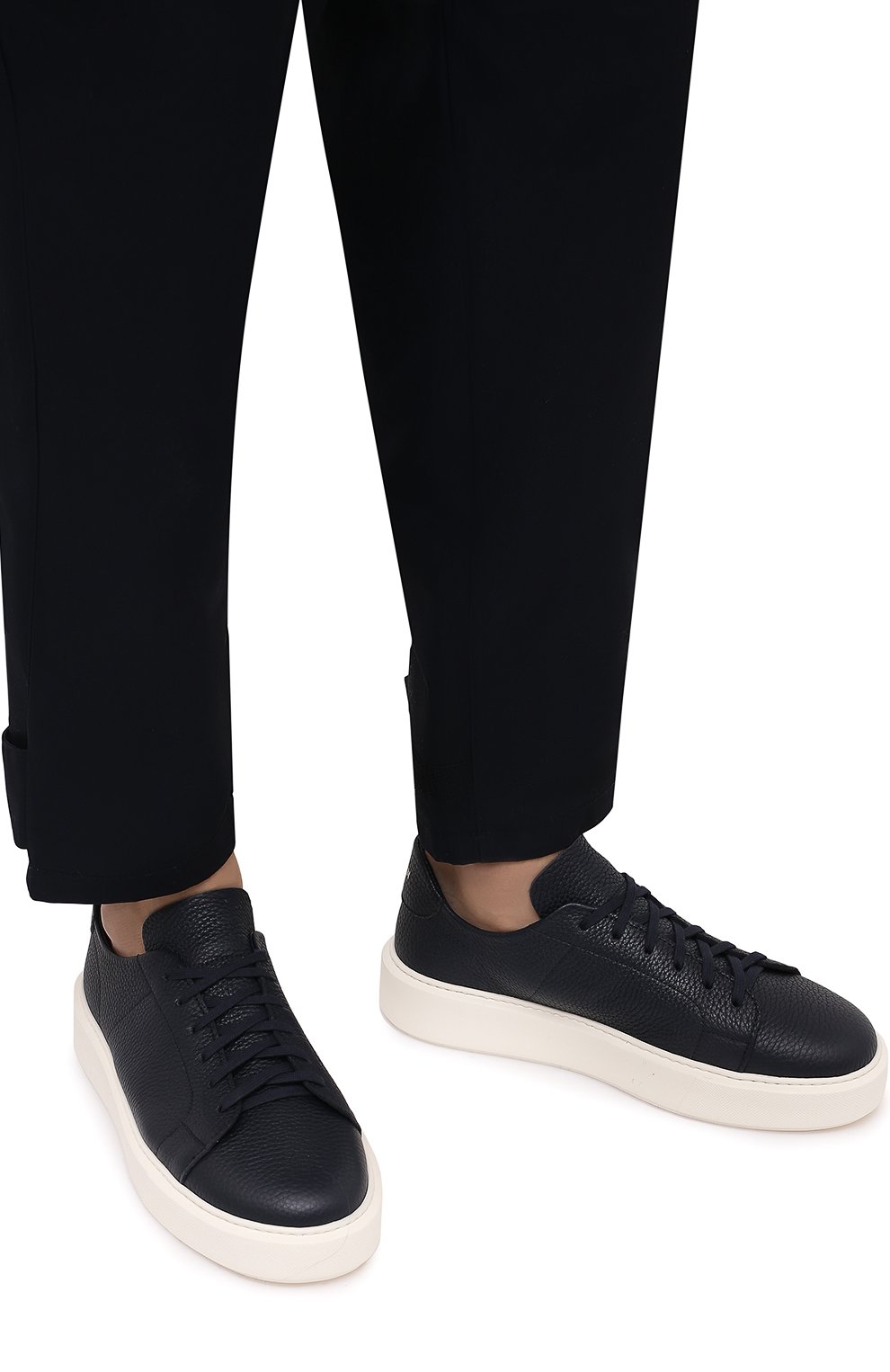 Кожаные кеды H`D`S`N BARACCO темно-синего цвета по цене 48750 руб., арт. CHR0N0S.2*, фото 3 Кожаные кеды H`D`S`N BARACCO, арт. CHR0N0S.2*, фото 3