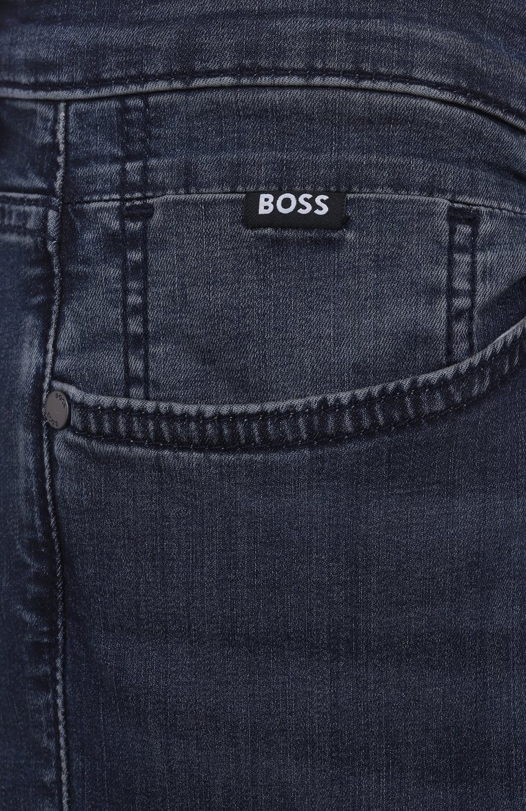 Мужские джинсы maine BOSS темно-синего цвета, арт. 50539017 | Фото 6 (Материал внешний: Хлопок, Деним, Синтетический материал; Длина (брюки, джинсы): Стандартные; Силуэт М (брюки): Прямые; Кросс-КТ: Деним; Детали: Делаве; Стили: Классический, Повседневный; Автоматизация состава: Проставлено; Автоматизация ТО: Проставлено)