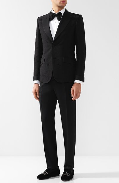 Текстильные слиперы young pope с отделкой DOLCE & GABBANA черного цвета по цене 99500 руб., арт. A50194/AU506, фото 2 Текстильные слиперы young pope с отделкой DOLCE & GABBANA, арт. A50194/AU506, фото 2