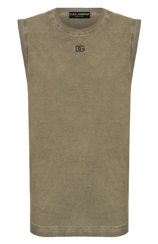 Хлопковая майка Dolce & Gabbana G8TE9Z/G7PNS Хаки G8TE9Z/G7PNS
