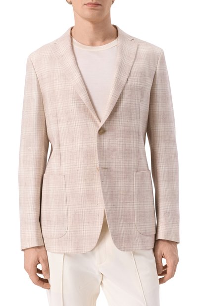 Пиджак изо льна и хлопка ZEGNA, арт. 1DNMG0/976704A9, фото 5