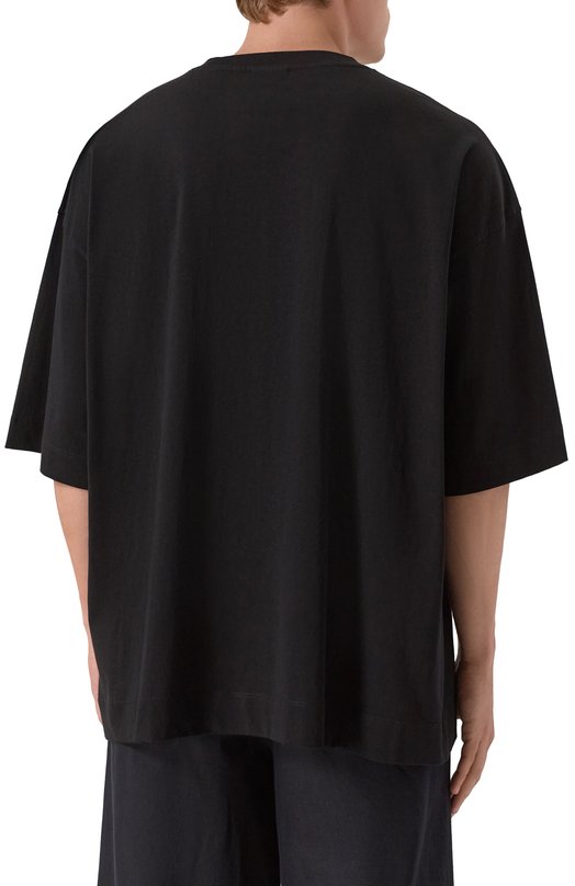 Хлопковая футболка Dries Van Noten 021112-2603-900 Чёрный  021112-2603-900 Фото 4