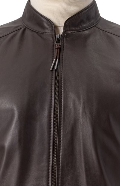 Кожаный бомбер WINDSOR темно-коричневого цвета по цене 99500 руб., арт. B0RELL03-L/1300145/62, фото 5 Кожаный бомбер WINDSOR, арт. B0RELL03-L/1300145/62, фото 5