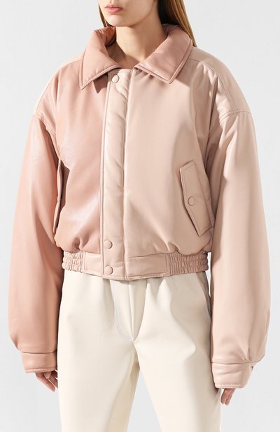 Бомбер NANUSHKA, арт. B0MI_BLUSH PATCHW0RK_VEGAN LEATHER, фото 3