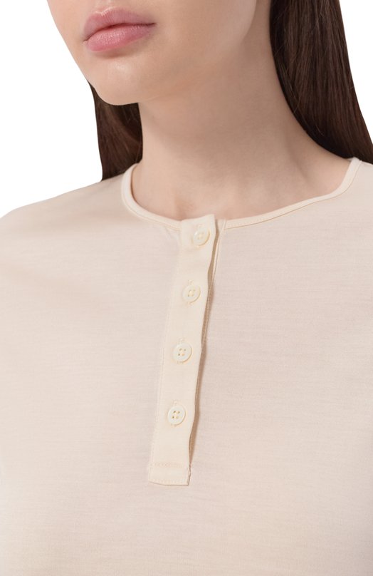 Лонгслив из шелка 12 STOREEZ 136691 Кремовый  136691 Фото 5