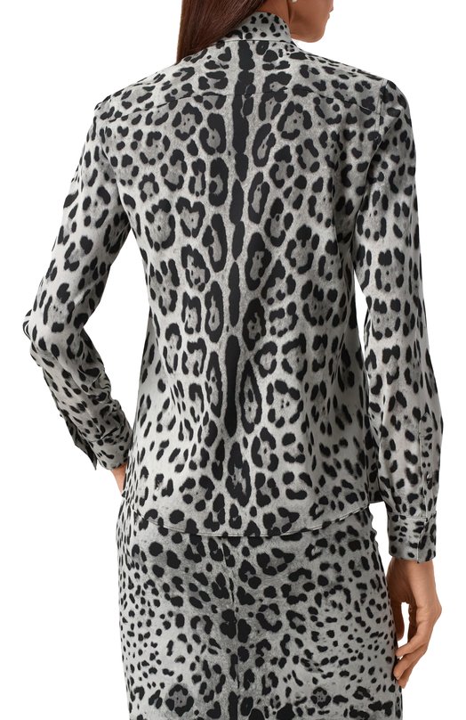 Шелковая блузка Dolce & Gabbana F5T19T/FSADD Леопардовый  F5T19T/FSADD Фото 4