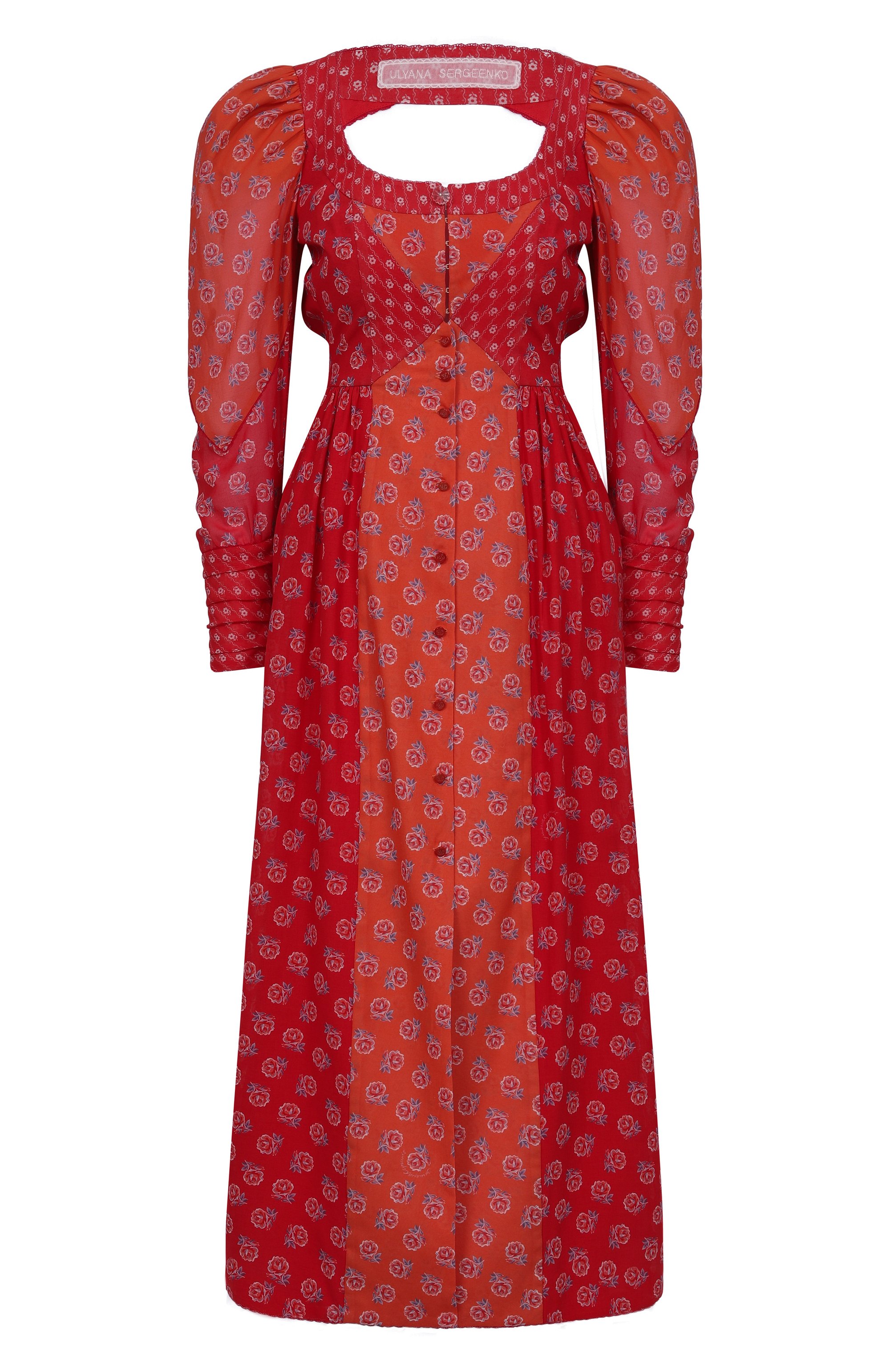Хлопковое платье ULYANA SERGEENKO красного цвета по цене 250000 руб., арт. ABM011SS24P 1772Т24, фото 1 Хлопковое платье ULYANA SERGEENKO, арт. ABM011SS24P 1772Т24, фото 1
