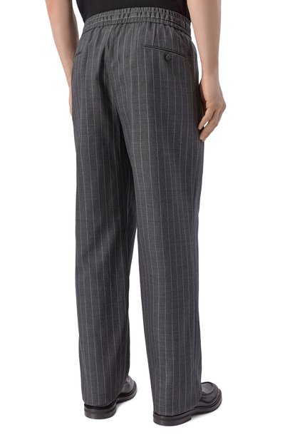 Шерстяные брюки DOLCE & GABBANA темно-серого цвета по цене 125500 руб., арт. GV4LHT/FR23B, фото 4 Шерстяные брюки DOLCE & GABBANA, арт. GV4LHT/FR23B, фото 4