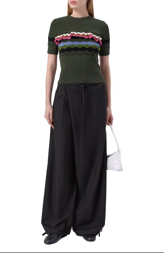 Шерстяные брюки Marni PAMA0634A0/UTW839 Чёрный  PAMA0634A0/UTW839 Фото 2