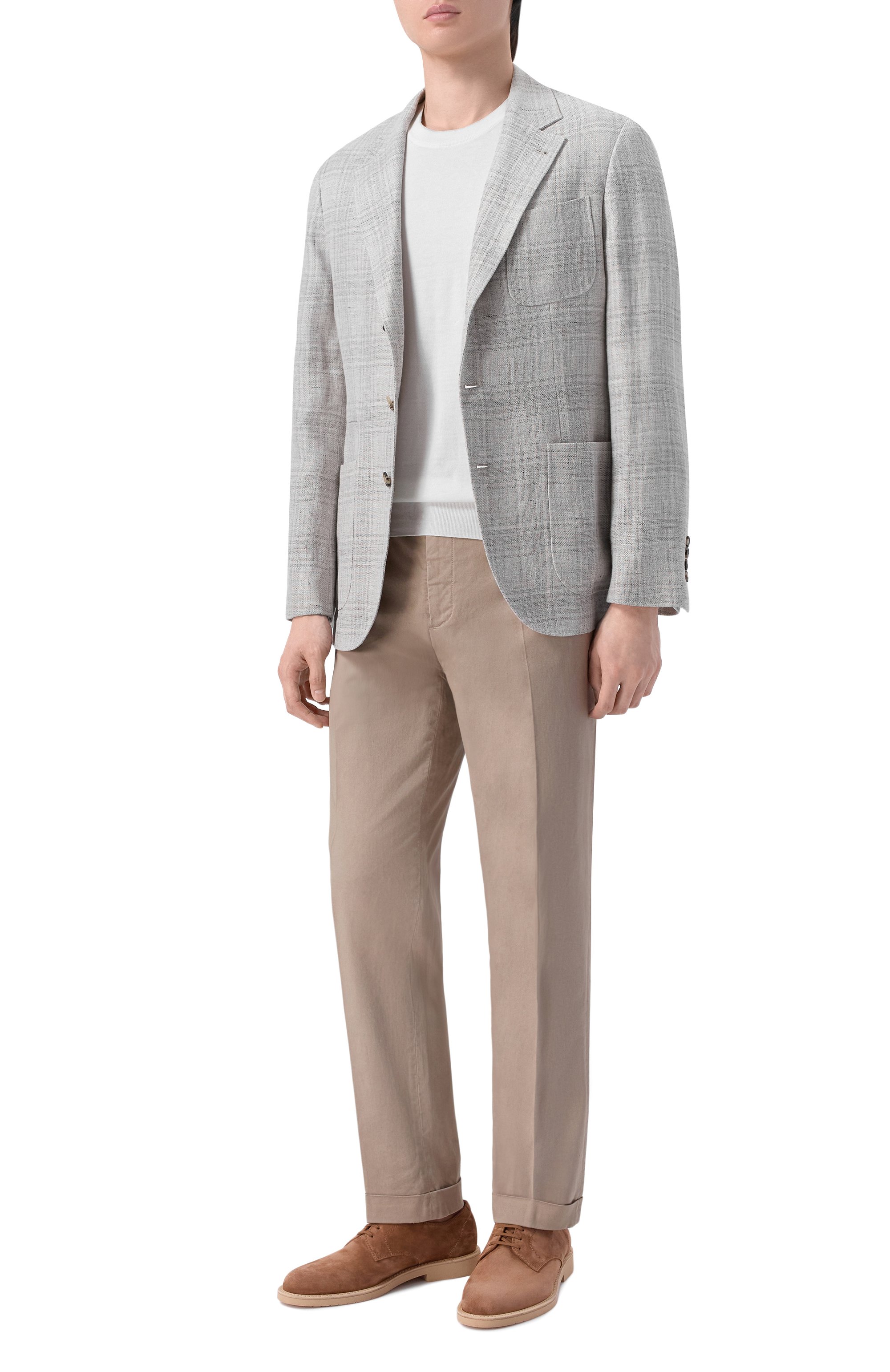 Замшевые дерби BRUNELLO CUCINELLI светло-коричневого цвета по цене 164500 руб., арт. MZUPAIX652, фото 2 Замшевые дерби BRUNELLO CUCINELLI, арт. MZUPAIX652, фото 2