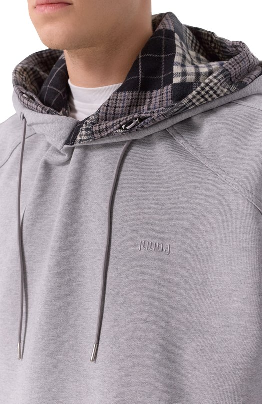 Хлопковое худи Juun.J JC5Y41P51 Серый  JC5Y41P51 Фото 5