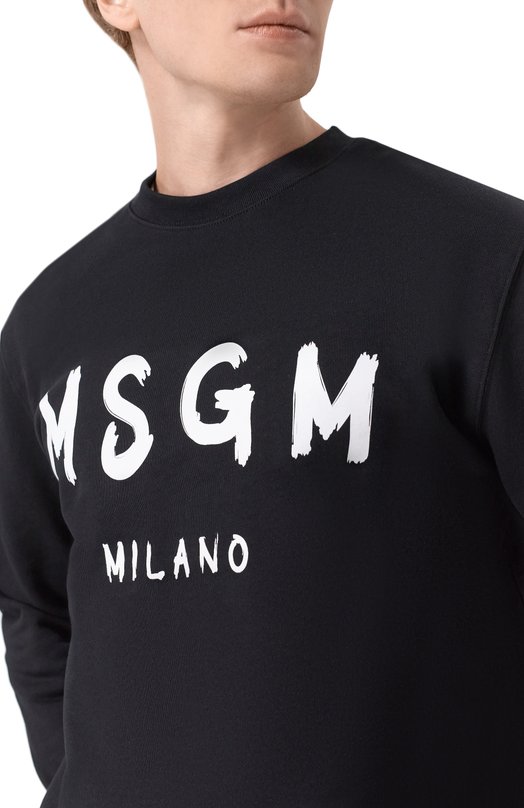 Хлопковый свитшот MSGM 2000MM513/300000 Чёрный  2000MM513/300000 Фото 5
