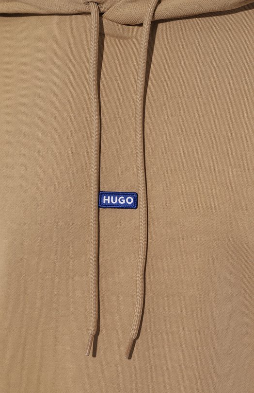 Хлопковое худи HUGO Blue Бежевый, фото 5