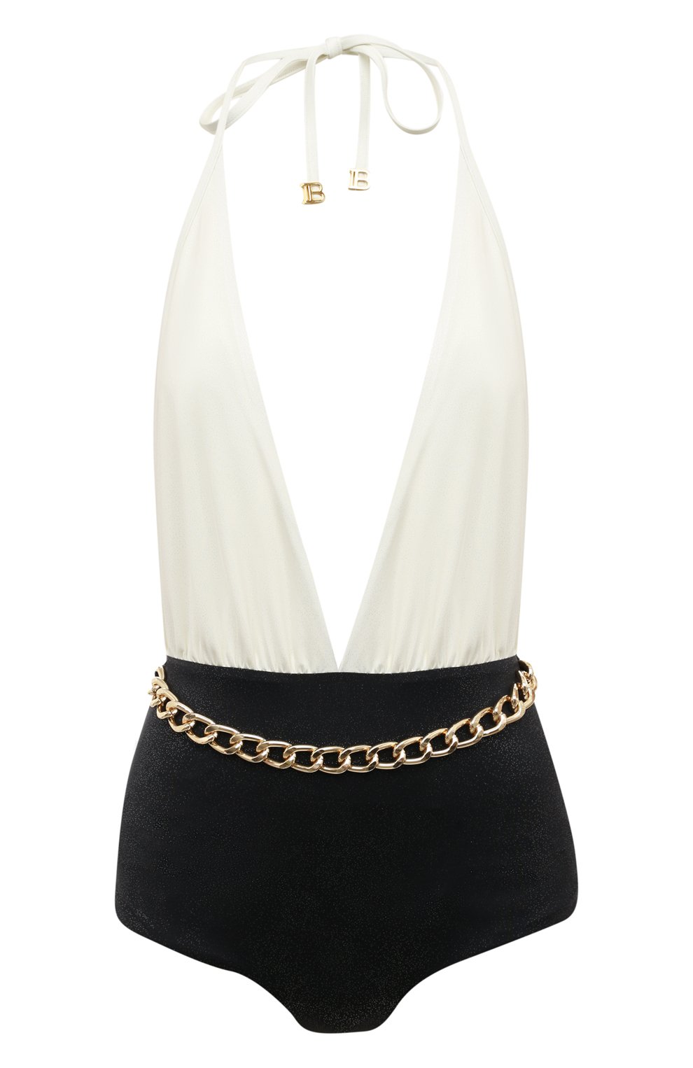 Слитный купальник BALMAIN черно-белого цвета по цене 53400 руб., арт. BKBU70660, фото 1 Слитный купальник BALMAIN, арт. BKBU70660, фото 1