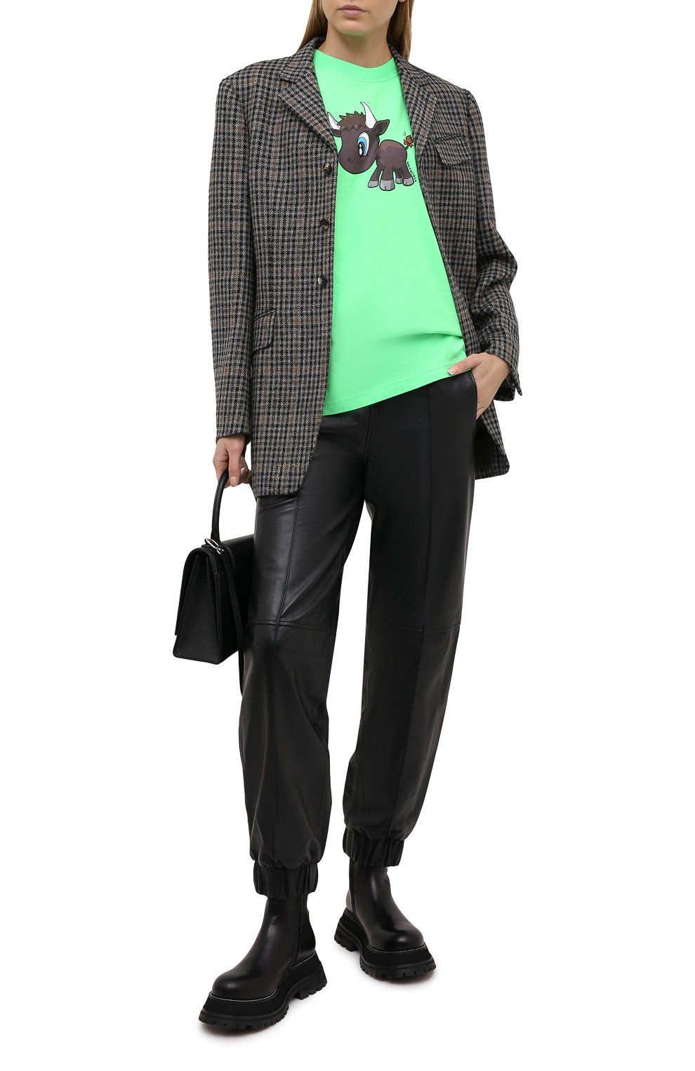 Хлопковая футболка BALENCIAGA зеленого цвета по цене 39950 руб., арт. 612965/TJVM9, фото 2 Хлопковая футболка BALENCIAGA, арт. 612965/TJVM9, фото 2