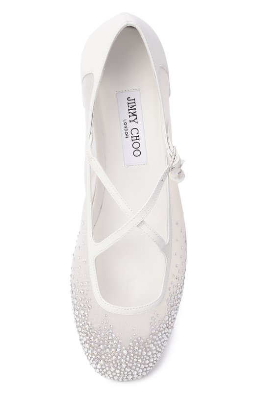 Комбинированные балетки Eleri Jimmy Choo ELERIBALLERINATKW Белый  ELERIBALLERINATKW Фото 6
