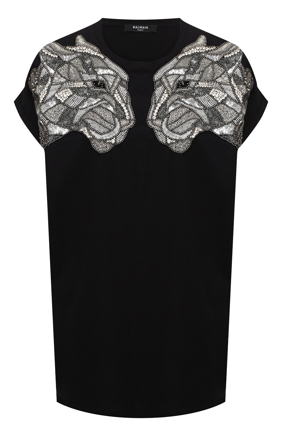 Хлопковая футболка BALMAIN черного цвета по цене 106500 руб., арт. UF11351/P049, фото 1 Хлопковая футболка BALMAIN, арт. UF11351/P049, фото 1