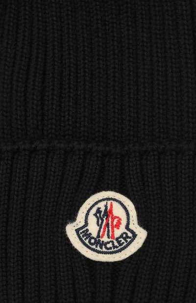 Шерстяная шапка с мехом MONCLER темно-синего цвета по цене 19950 руб., арт. G2-954-3B711-10-04S01, фото 3 Шерстяная шапка с мехом MONCLER, арт. G2-954-3B711-10-04S01, фото 3