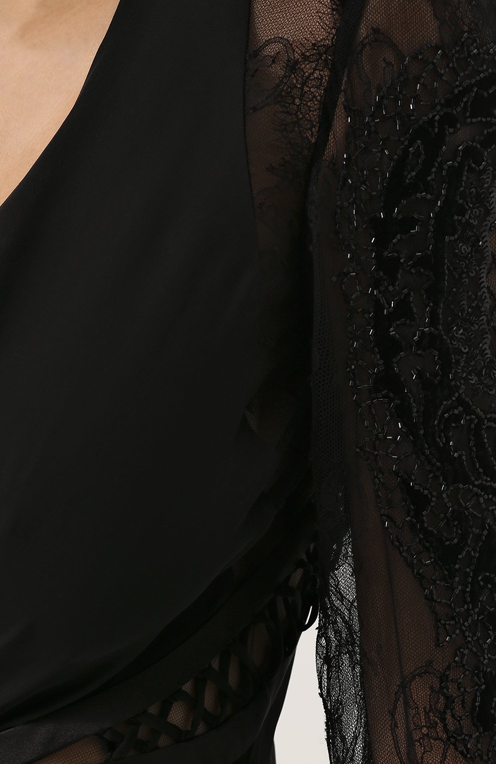 Платье-макси с кружевными рукавами и v-образным вырезом ROBERTO CAVALLI, арт. FQR144/GG047, фото 5