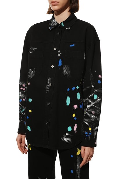 Джинсовая рубашка MSGM черного цвета по цене 53800 руб., арт. 3241MDH45T 227270, фото 3 Джинсовая рубашка MSGM, арт. 3241MDH45T 227270, фото 3