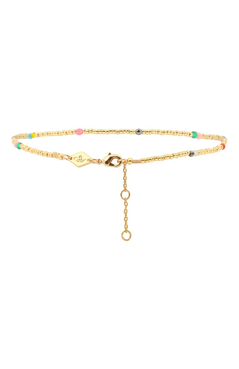 Женский браслет на ногу confetti anklet ANNI LU золотого цвета, арт. 191-50-42 | Фото 2 (Материал: Стекло, Металл; Нос: Не проставлено; Региональные ограничения белый список (Axapta Mercury): Не проставлено)