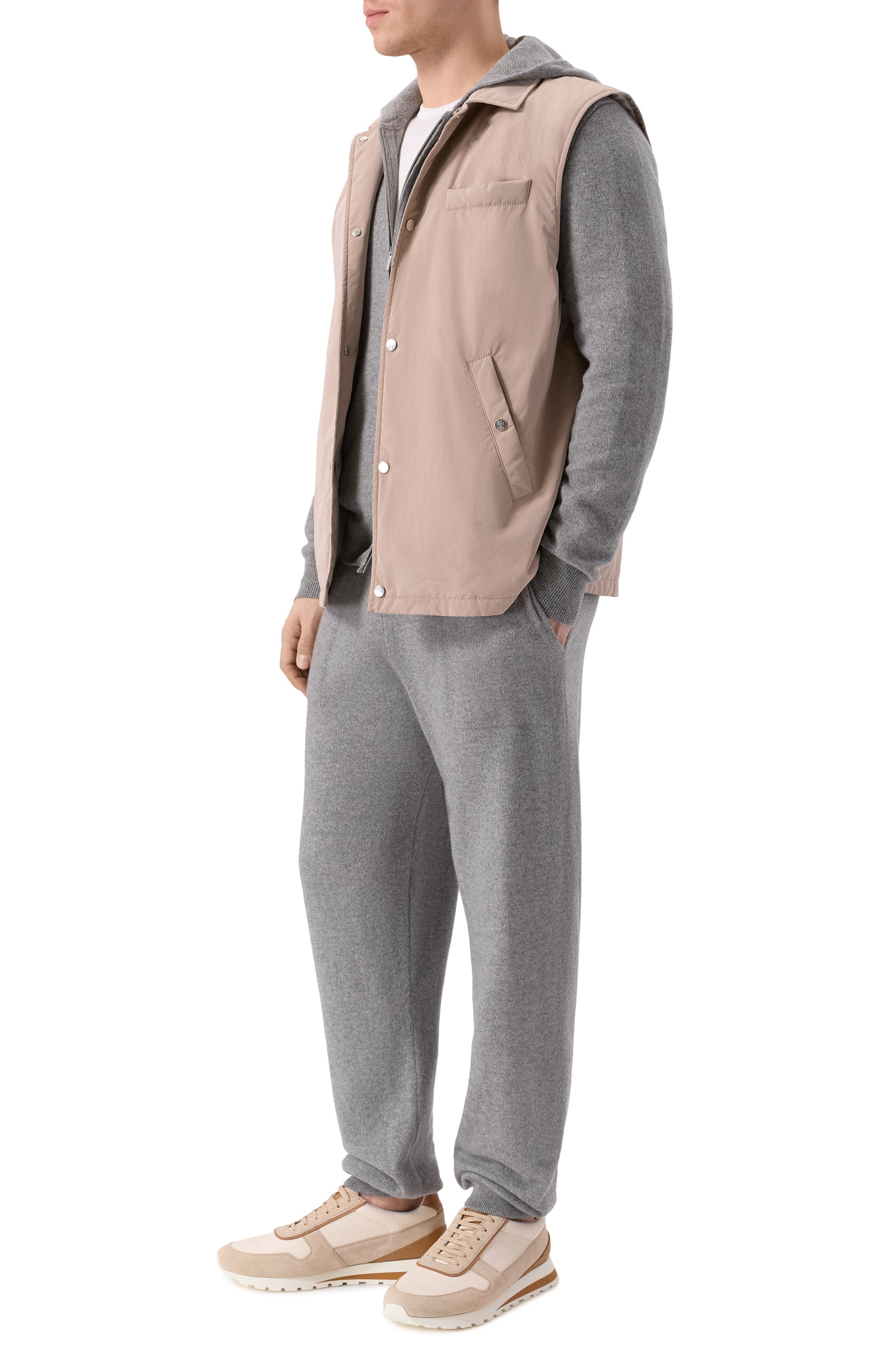 Кашемировые джоггеры ANDREA CAMPAGNA серого цвета по цене 103500 руб., арт. TS01-2209, фото 2 Кашемировые джоггеры ANDREA CAMPAGNA, арт. TS01-2209, фото 2